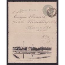 ARGENTINA ENTERO POSTAL GJ CAP-27-K TARJETA POSTAL CON ILUSTRACION USADA U$ 50